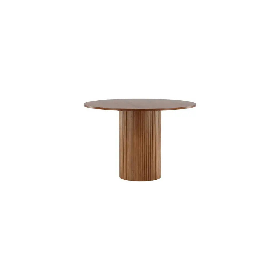 Eettafel Rond Bruin 110cm - Fineer - Scandinavisch