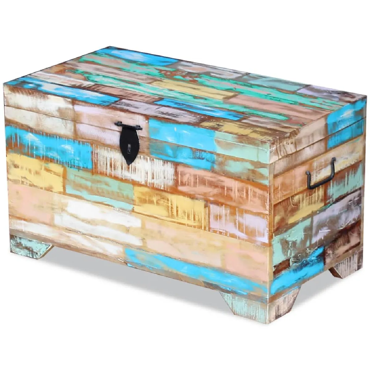 vidaXL Coffre de rangement bois de récupération