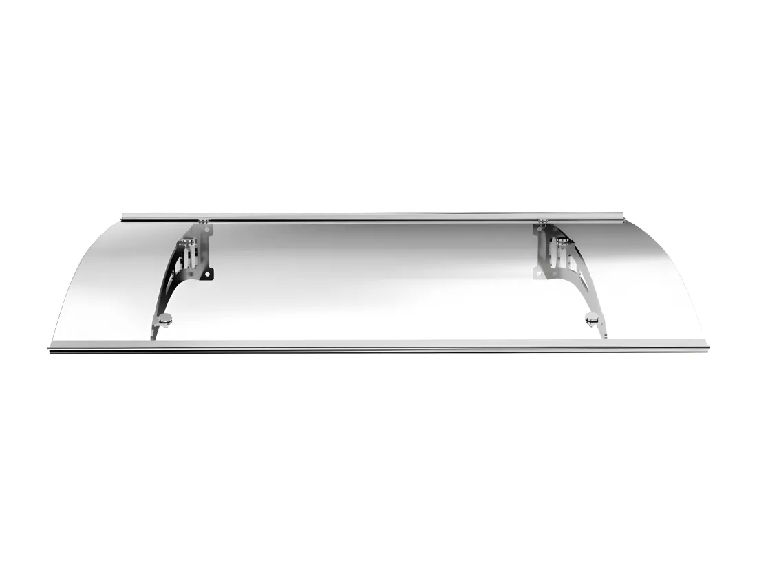 Auvent de porte en aluminium 120 x 90 cm courbé NEONA