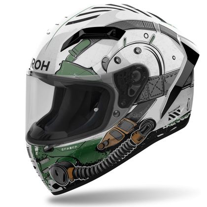 Casque Airoh CONNOR - ALLIGATOR - Vert / Blanc