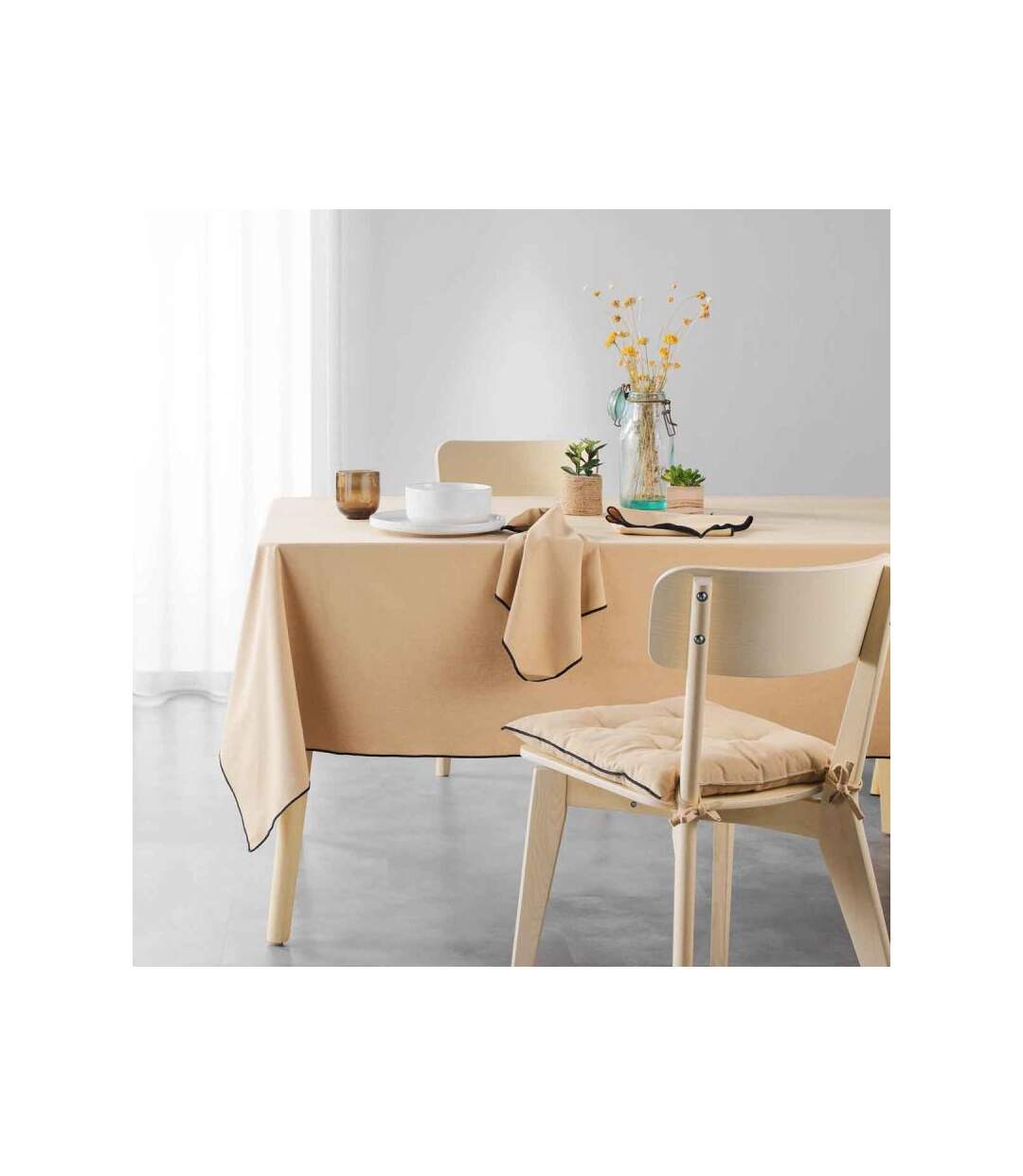 Lot de 3 Serviettes de Table Mistraline 40x40cm Beige