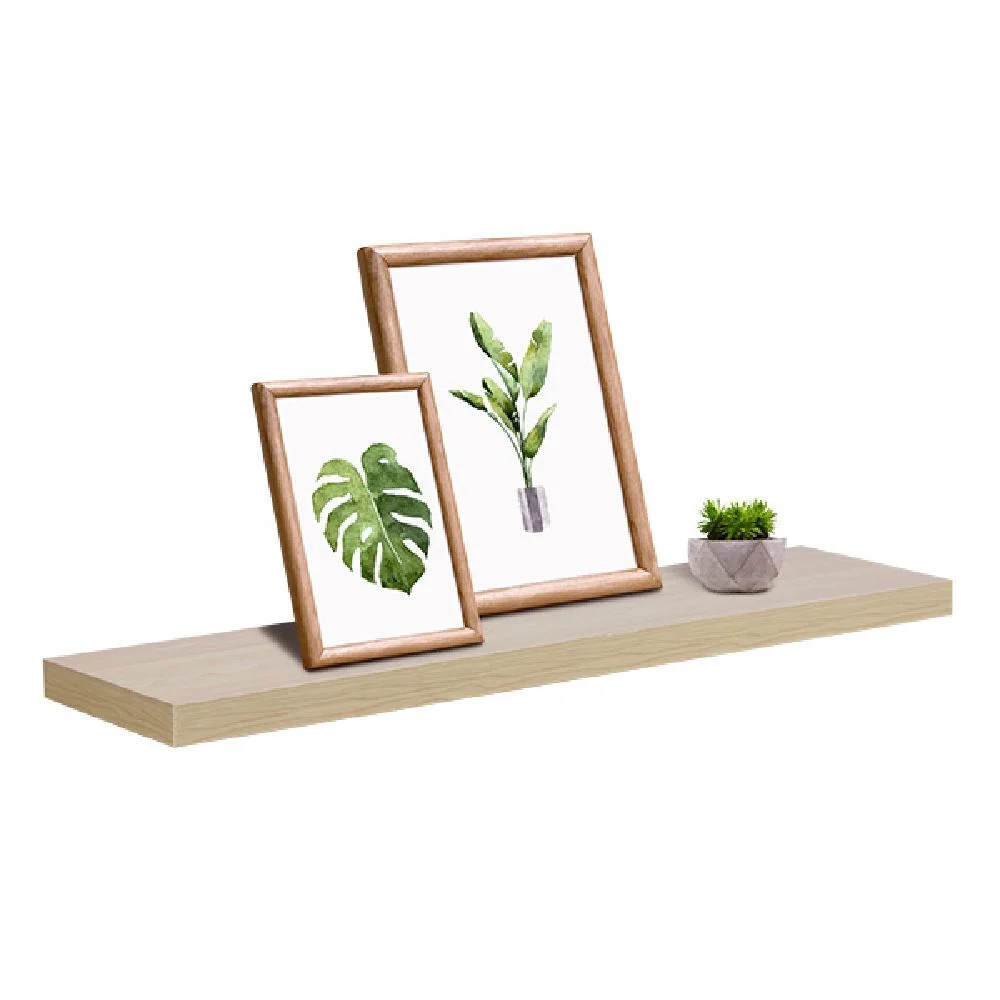Étagère murale rectangulaire en bois beige