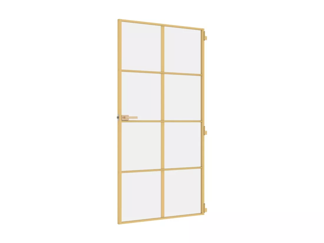 Porte intérieure mince doré verre trempé aluminium