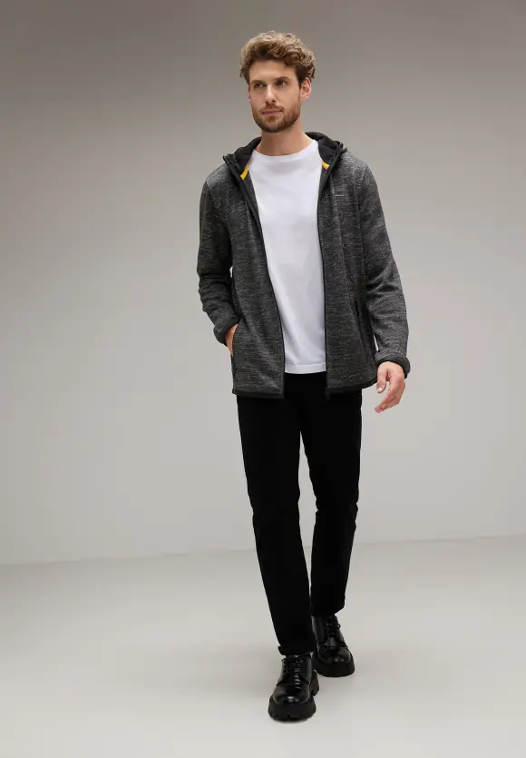 Hoodie Jacke mit Fleece - anthra grey melange
