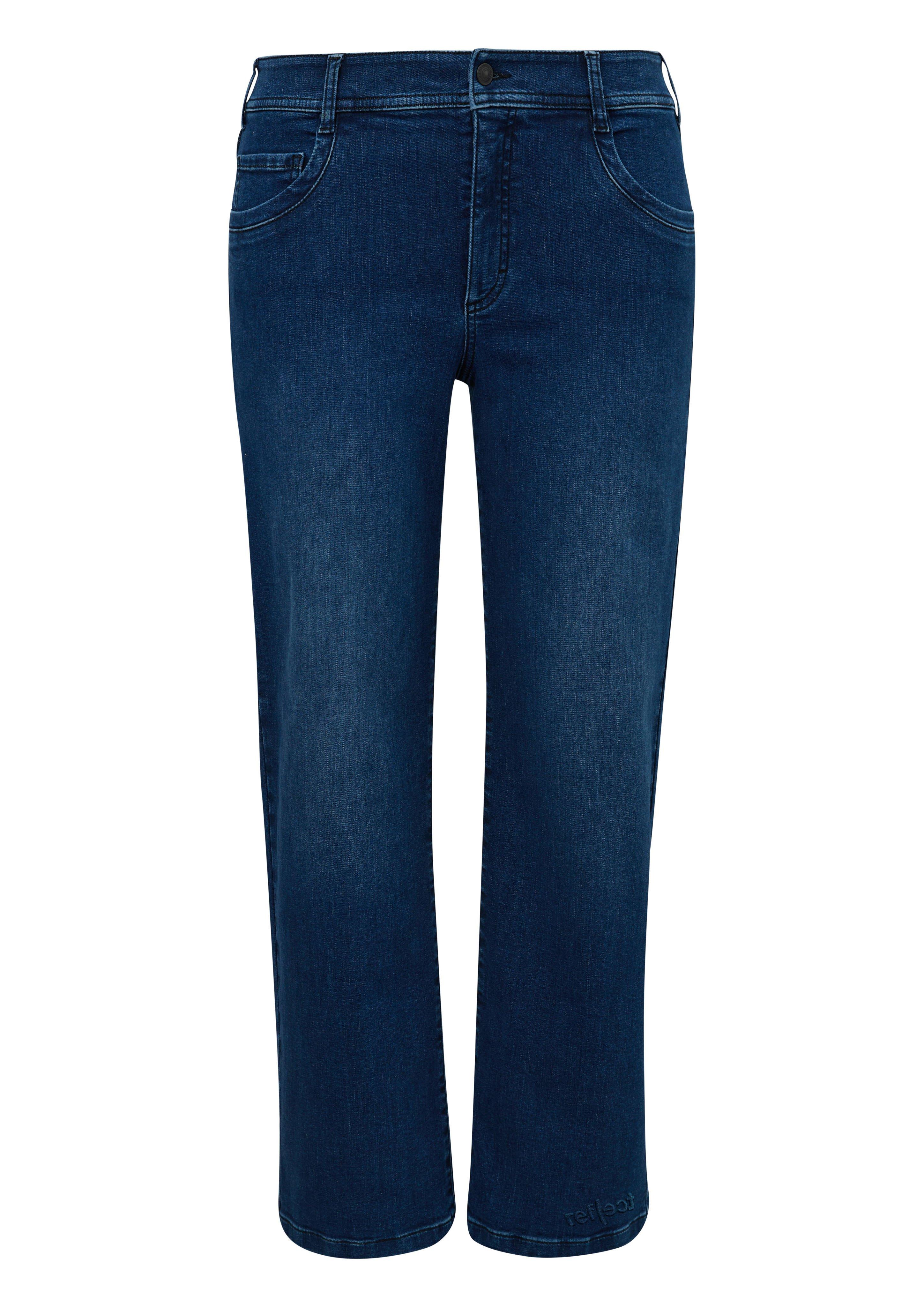 Weite Five-Pocket-Jeans mit Used-Effekten