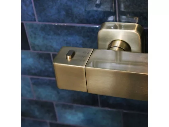 Quartos colonne de douche or brossé avec thermostatique 300 - Essebagno