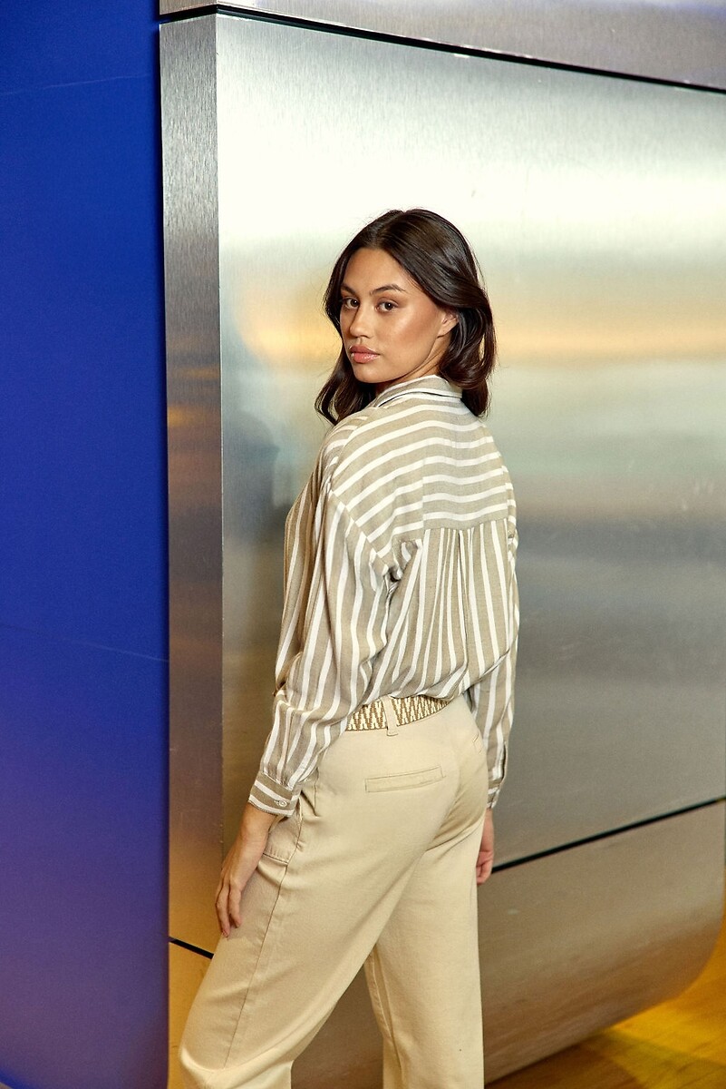 LA PETITE ETOILE<br>Camisa fluida de mangas compridas com listras, CLARA