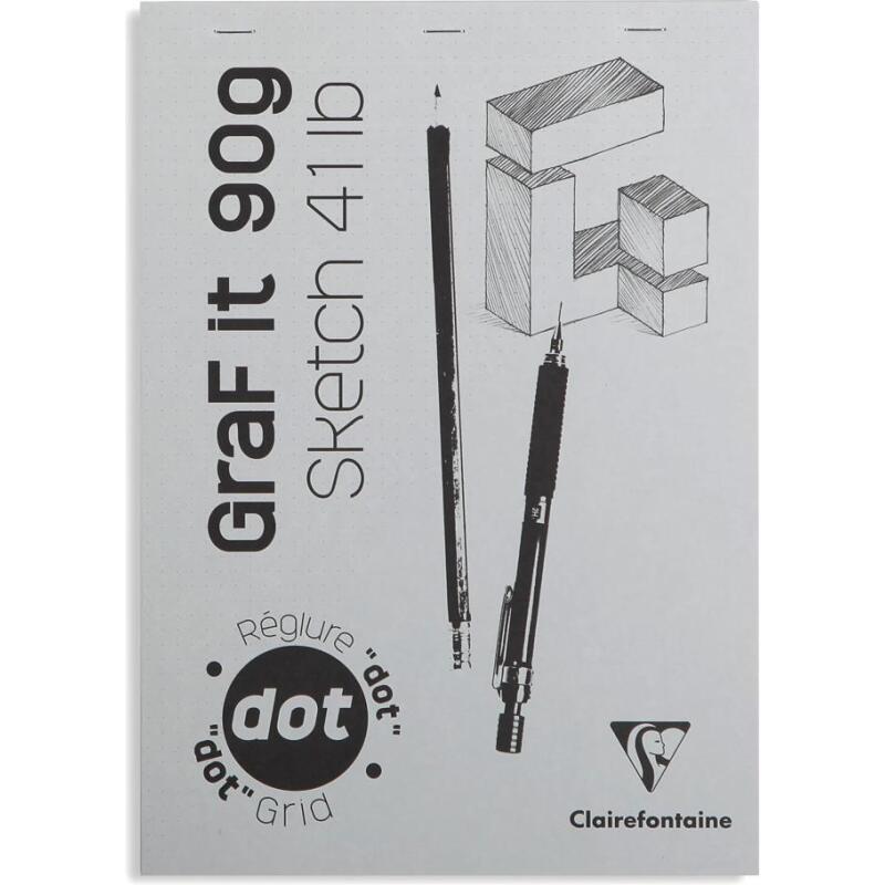 GraF'it dot bloc agrafé 80F A4 90g - Aléatoire
