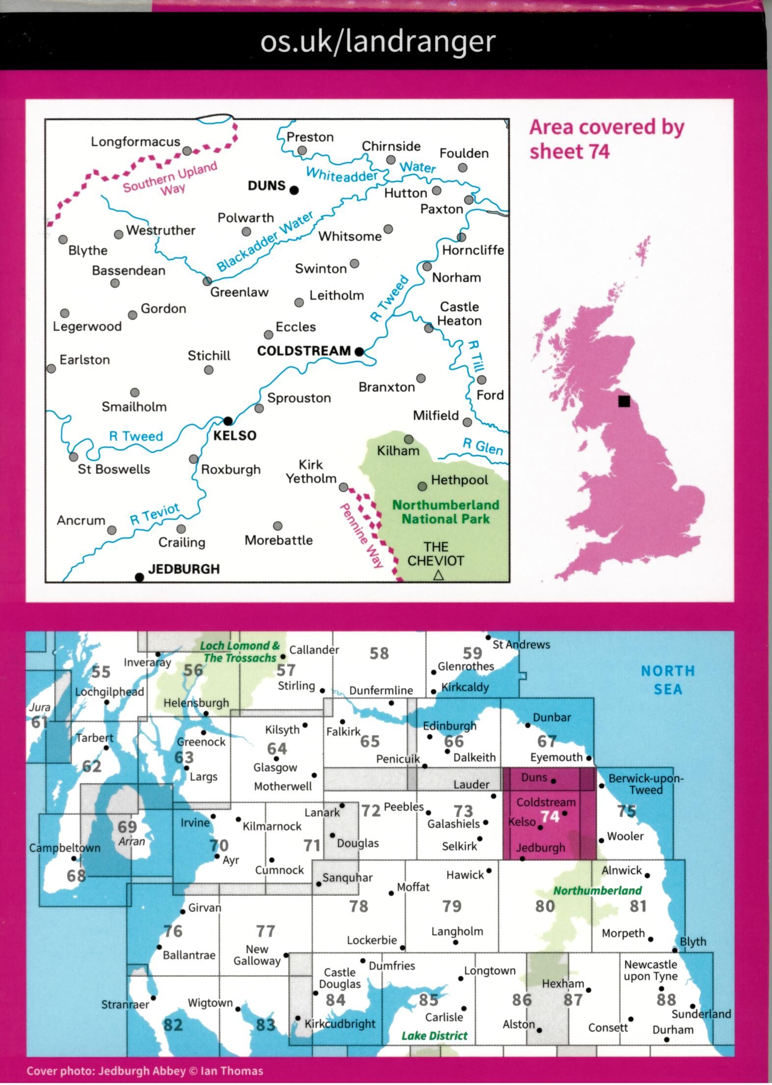 ORDNANCE SURVEY - 74 GB KELSO COLDSTREAM 1 50 000