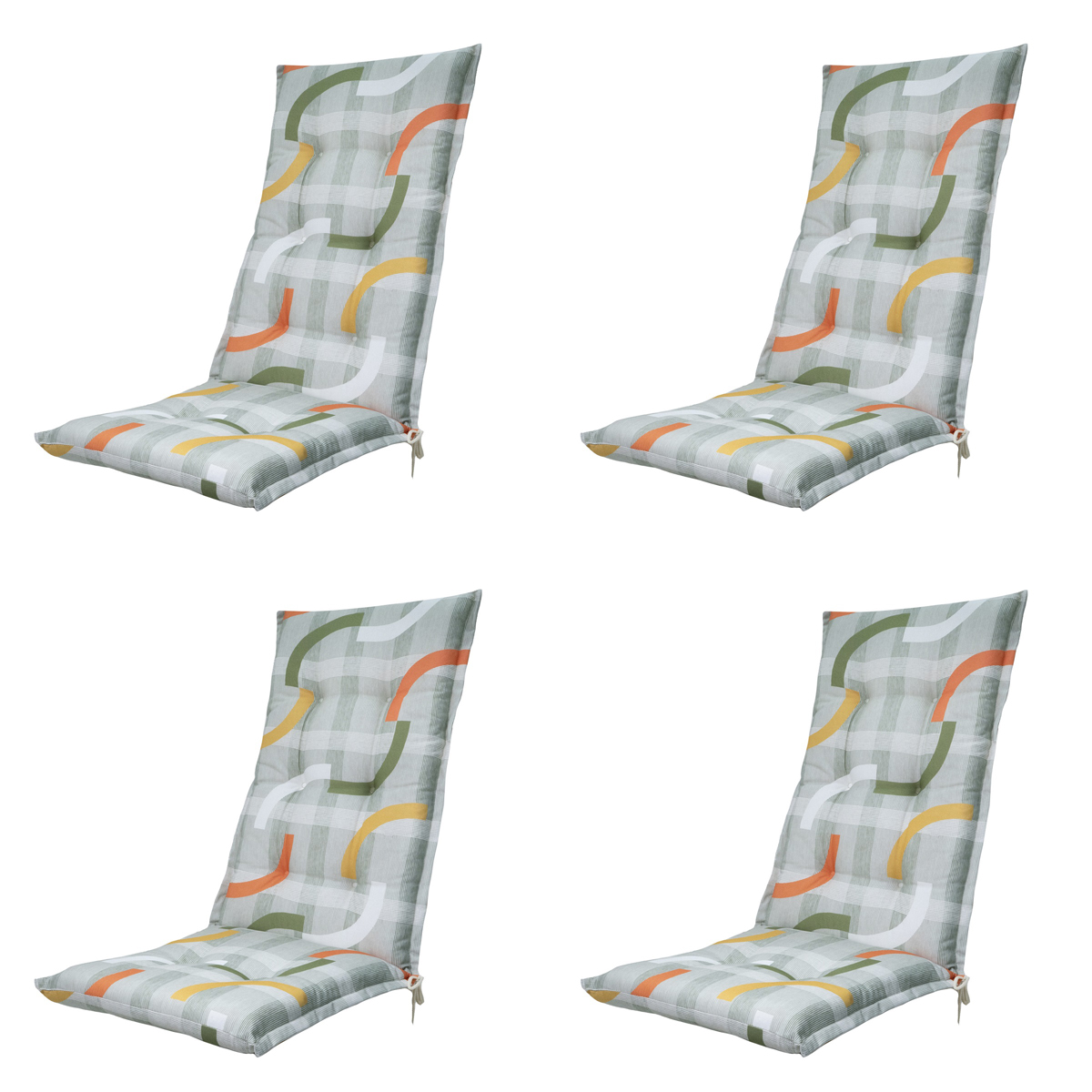 Madison Tess orange Tuinstoelkussen - Set van 4