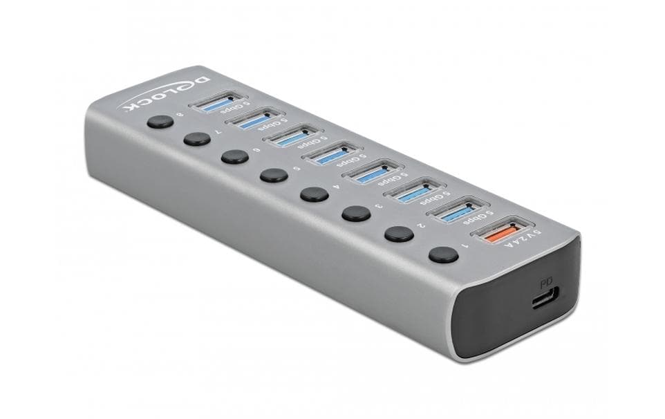 USB-Hub 63264 USB 3.0 - 7x USB-A / 2x LadeanschlussUSB-Hub mit einzeln aktivierbaren Anschlüssen