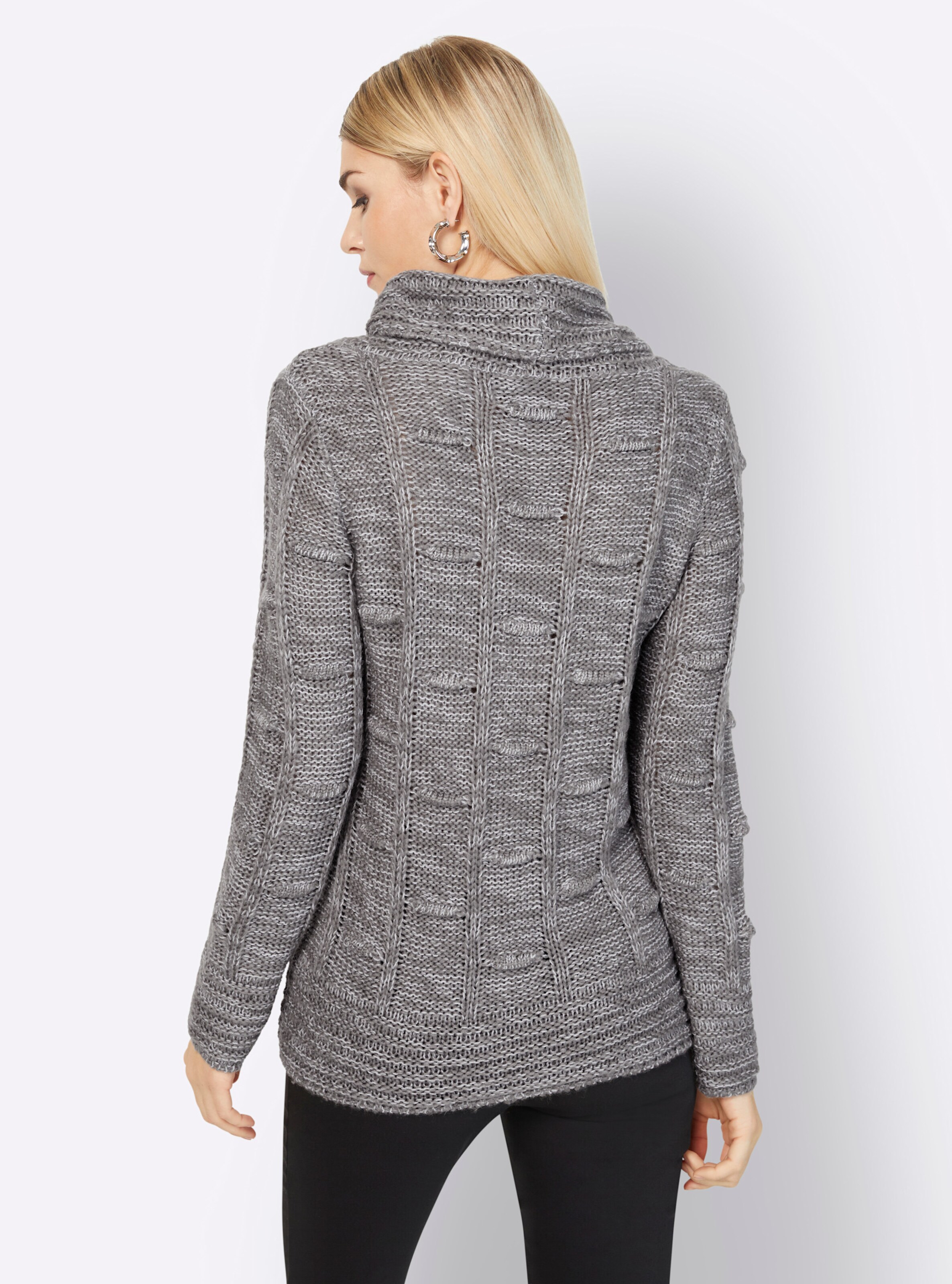 Pullover in anthrazit-meliert