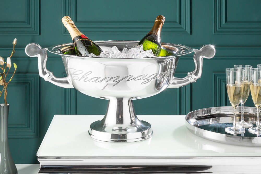 riess-ambiente Sektkühler CHAMPAGNE - 65cm silber poliert Flaschenkühler