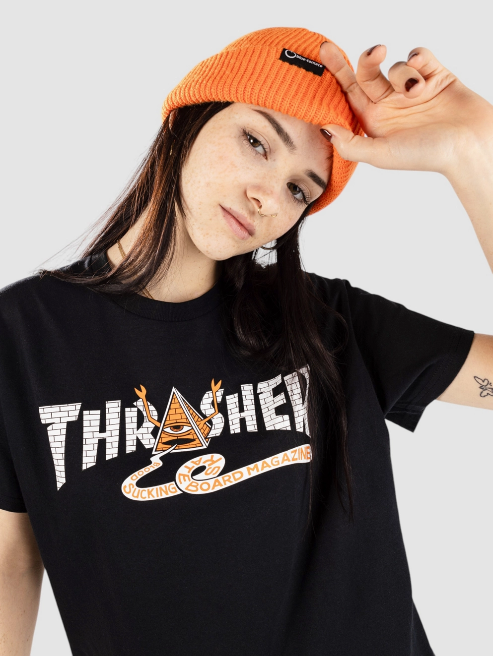Thrasher X Toy Machine Pyramid T-Shirt black
