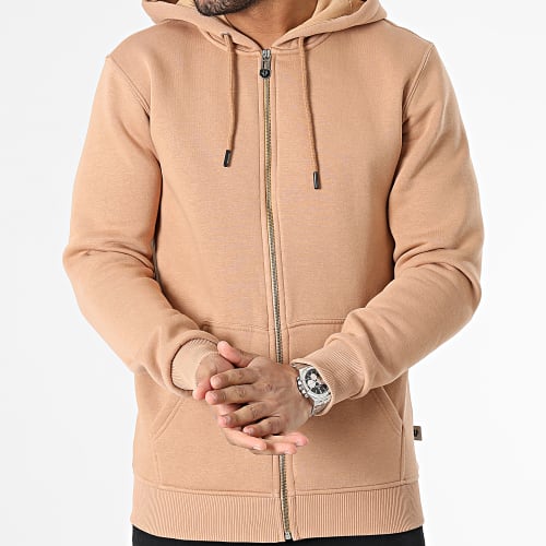 Sweat Zippé Capuche Beige