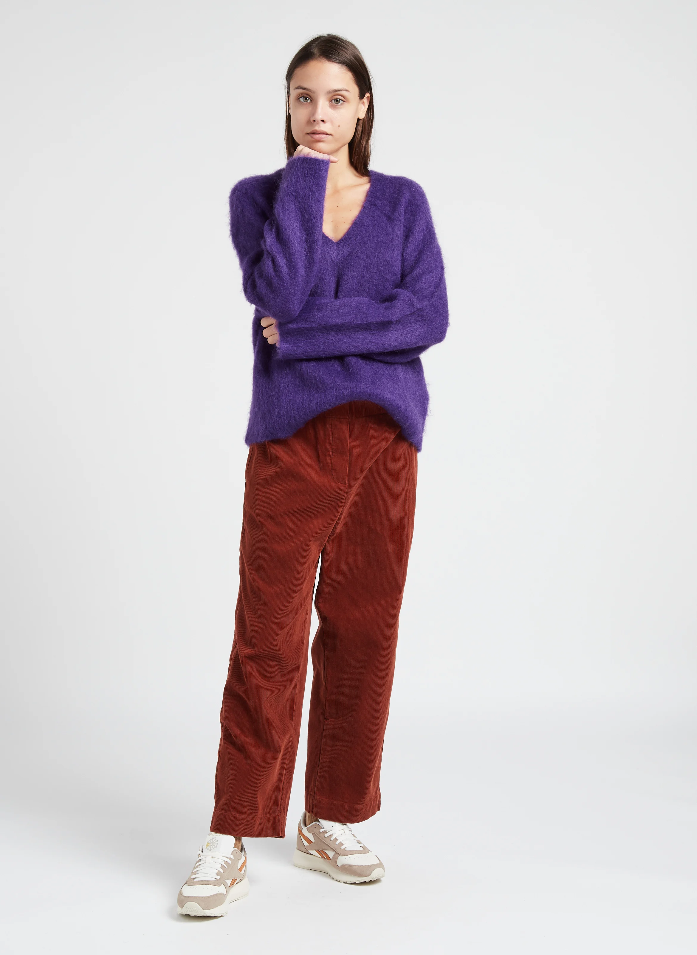 PENNY - Pantalon droit en coton | Marron