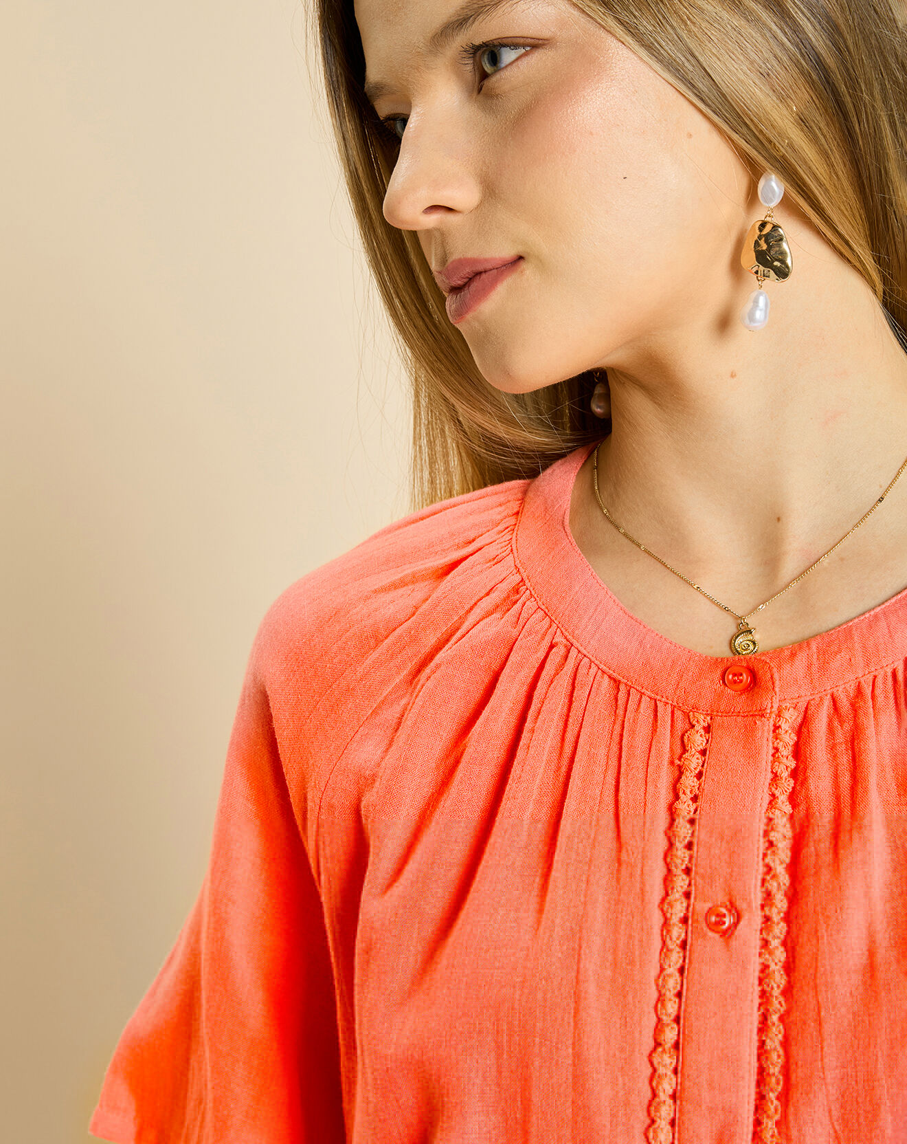 Harris Wilson Blouse en Gaze de Coton Emelia fraise