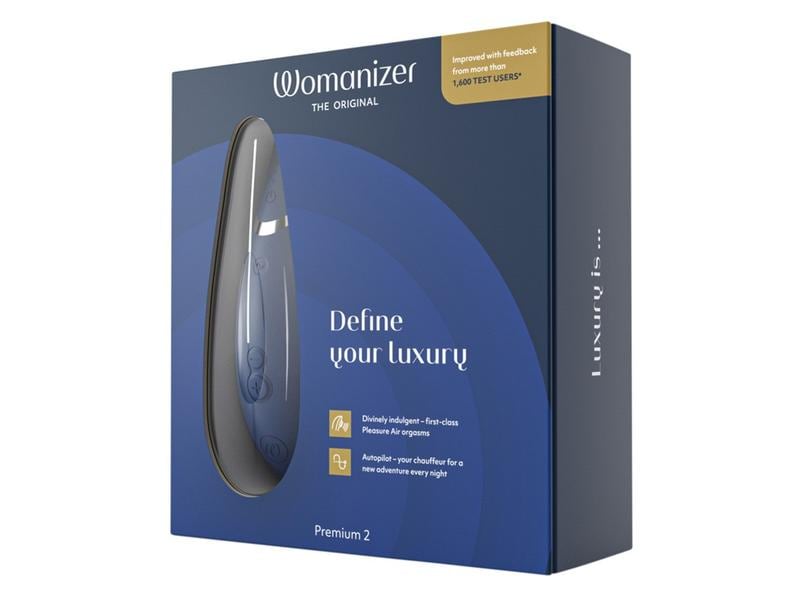 Womanizer Vibrator Premium 2 blueberry Auflegevibrator mit Pleasure Air Stimulator für genussvolle Momente