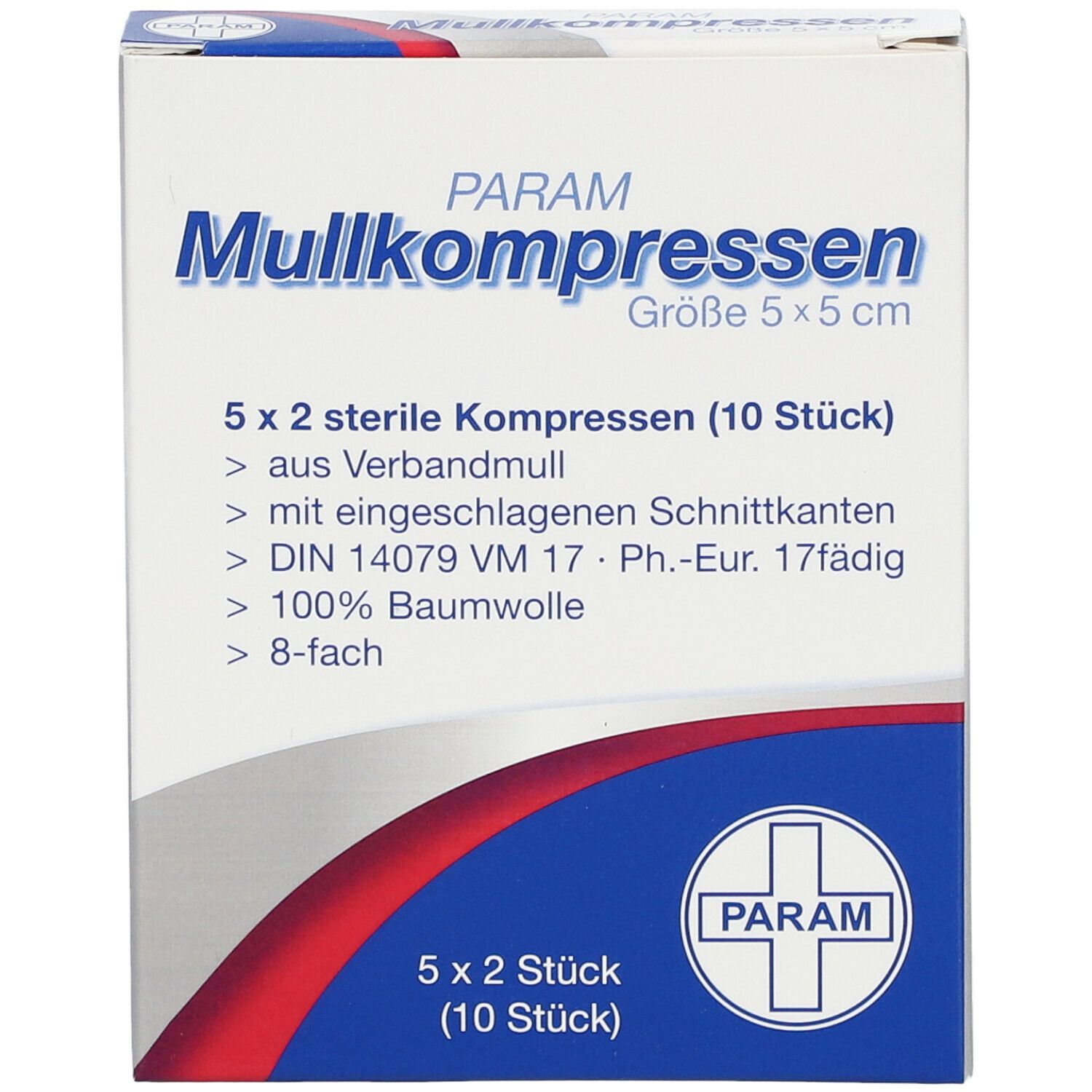 PARAM Mullkompressen 5 cm x 5 cm steril 8-fach