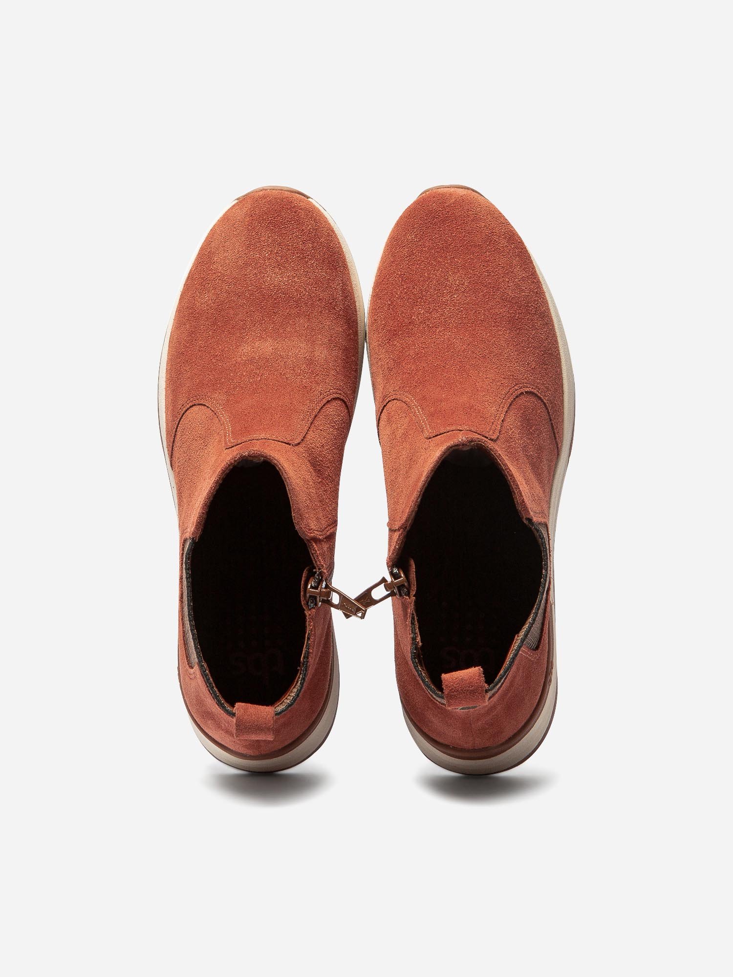Boots Femme Semelle Sport Cuir Orange