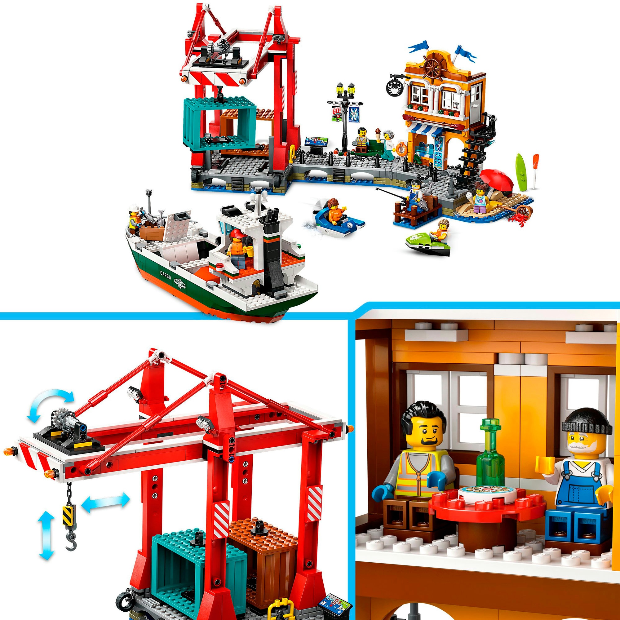 LEGO Konstruktionsspielzeug City Hafen mit Frachtschiff