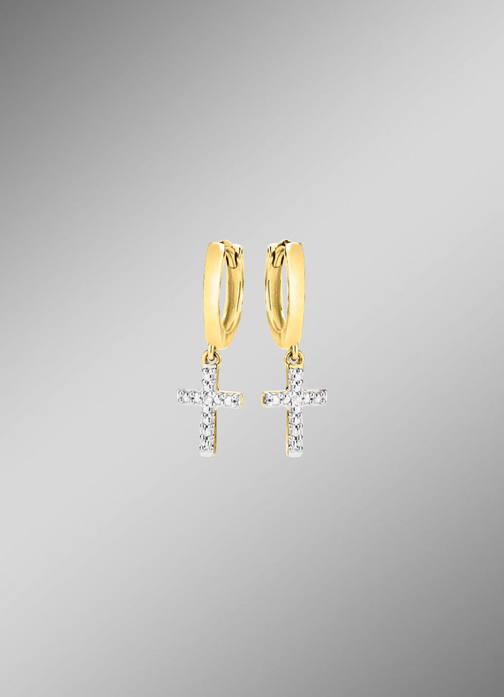 Schicke Klappcreolen mit 2 Diamanten