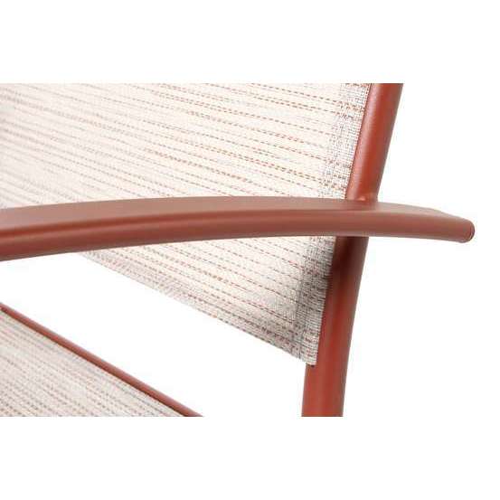 Fauteuil de jardin ARIES Tex en alu et toile terracotta - 62x56x90 cm