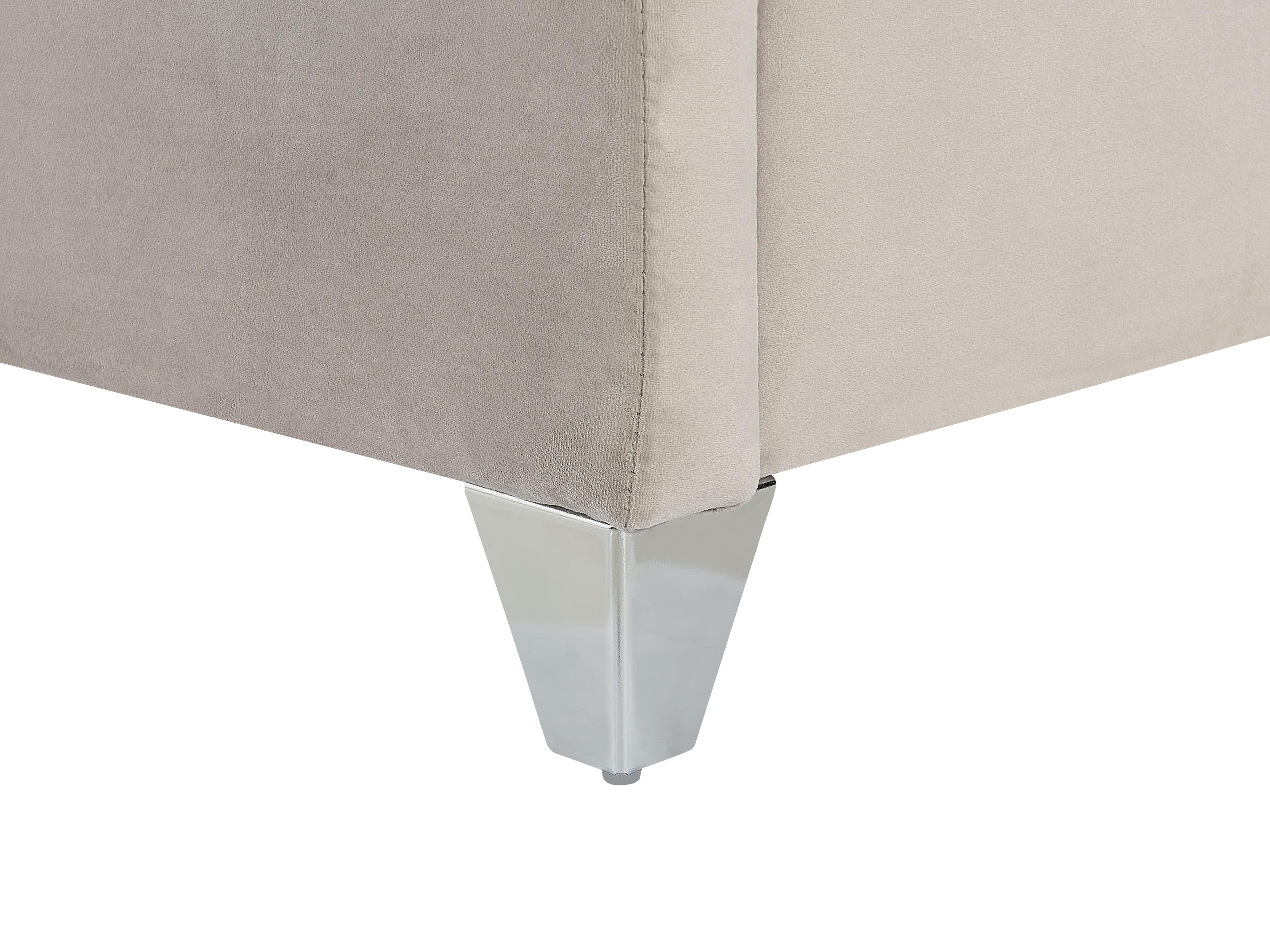 Bed Fluweel LUBBON 180 x 200 cm Lichtgrijs