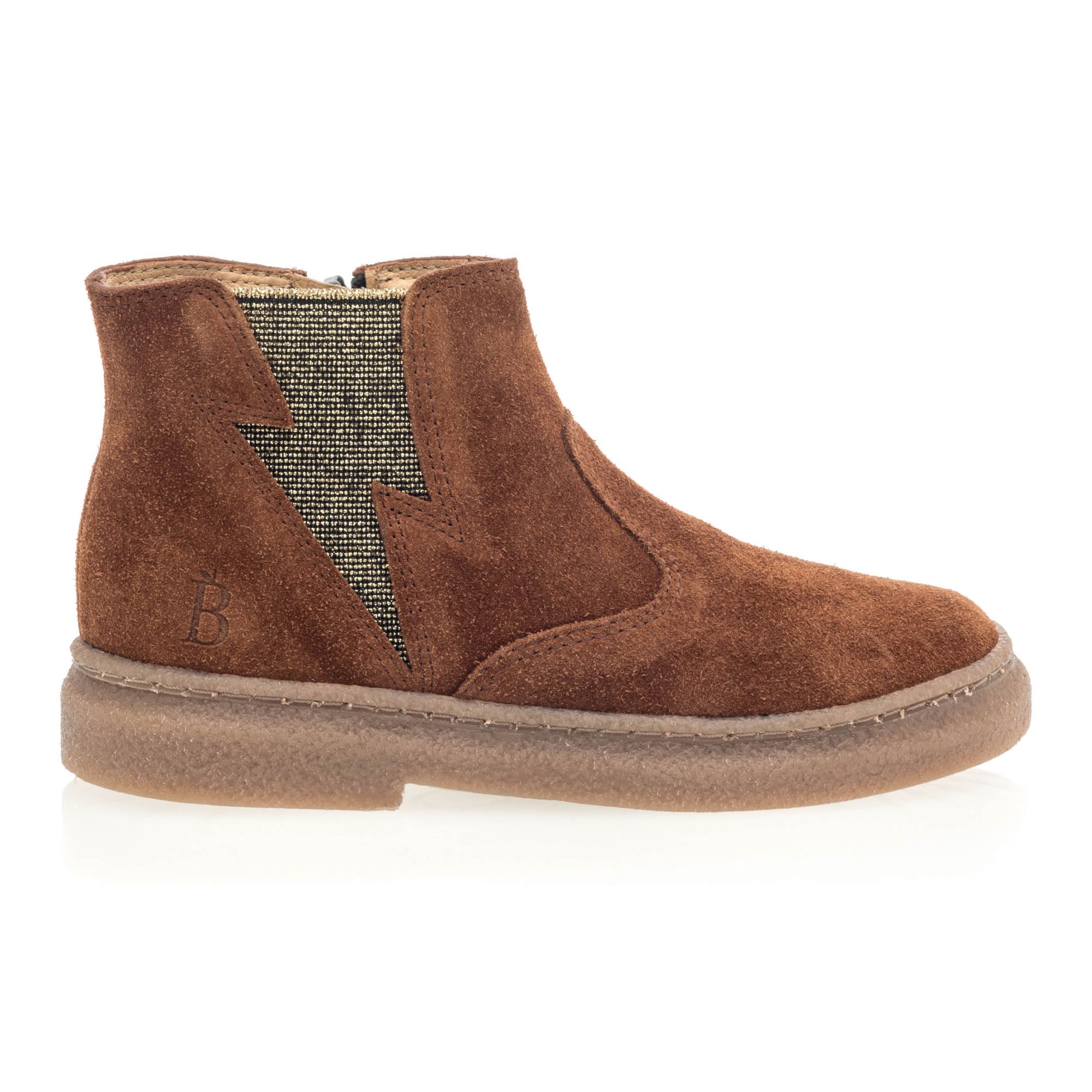 Bottines Fille en cuir cognac