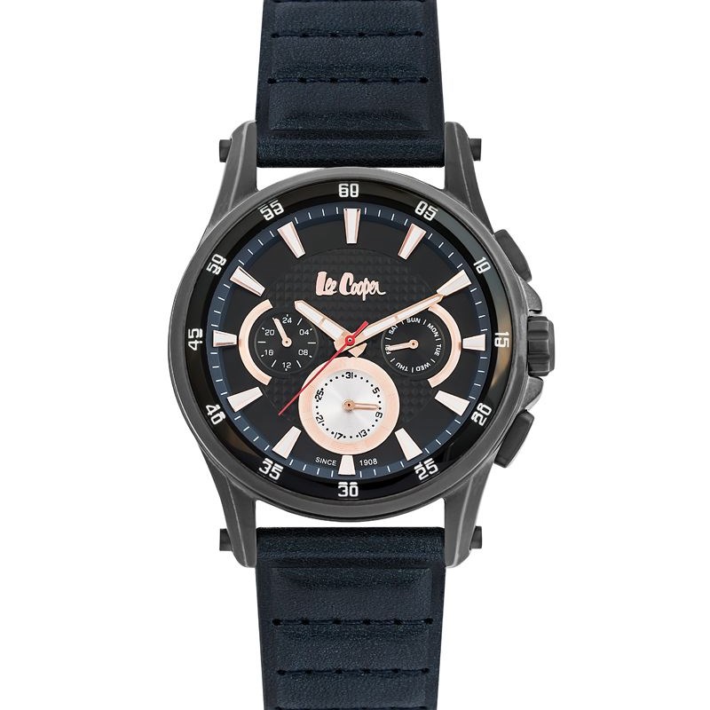Montre Lee Cooper en Cuir Homme Bleu