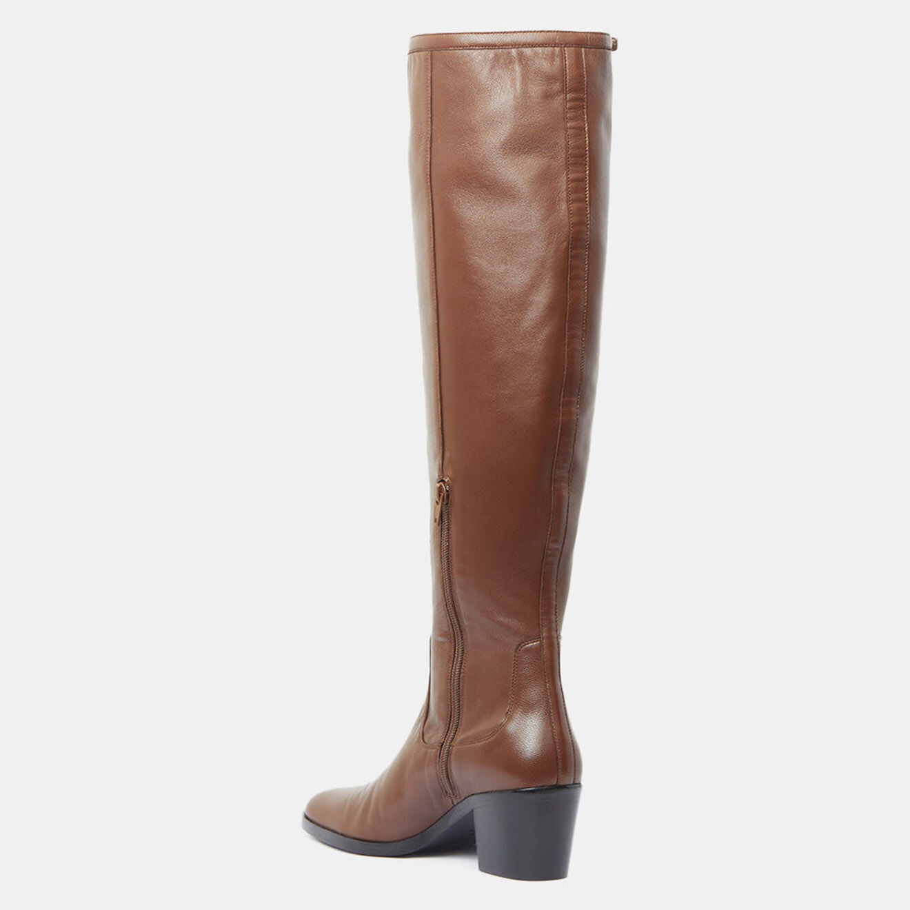 By Far Bottes en Cuir Esteban marron - Talon 6,5 cm