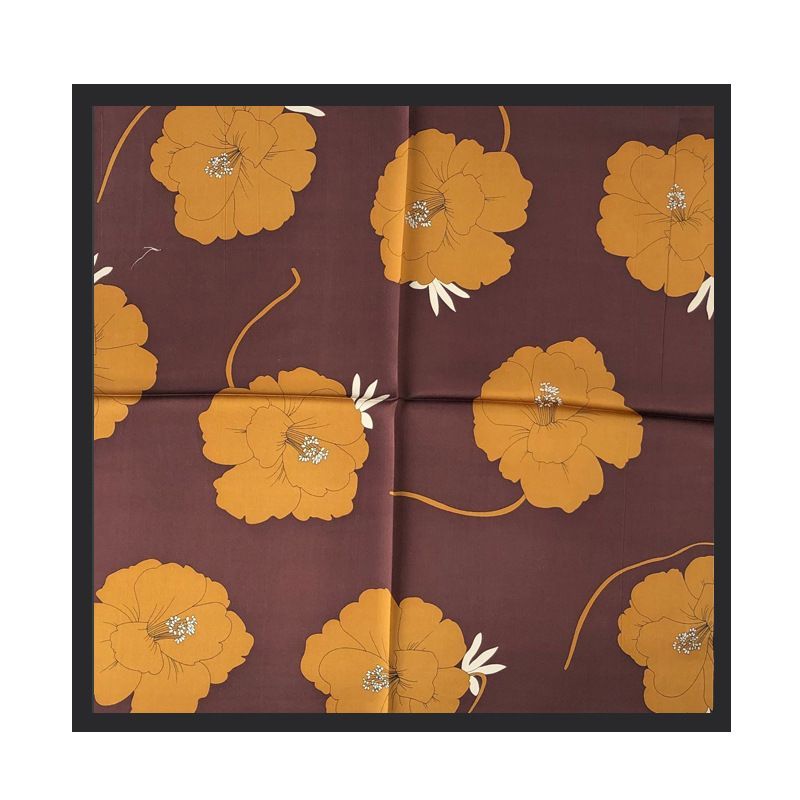 Frior - Zijden sjaal met bloemenprint