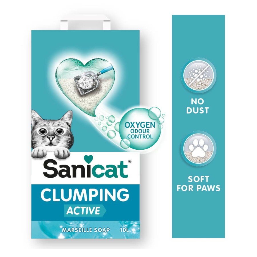 10 L Sanicat Cumpling White Areia Branca Aglomerante para Gatos
