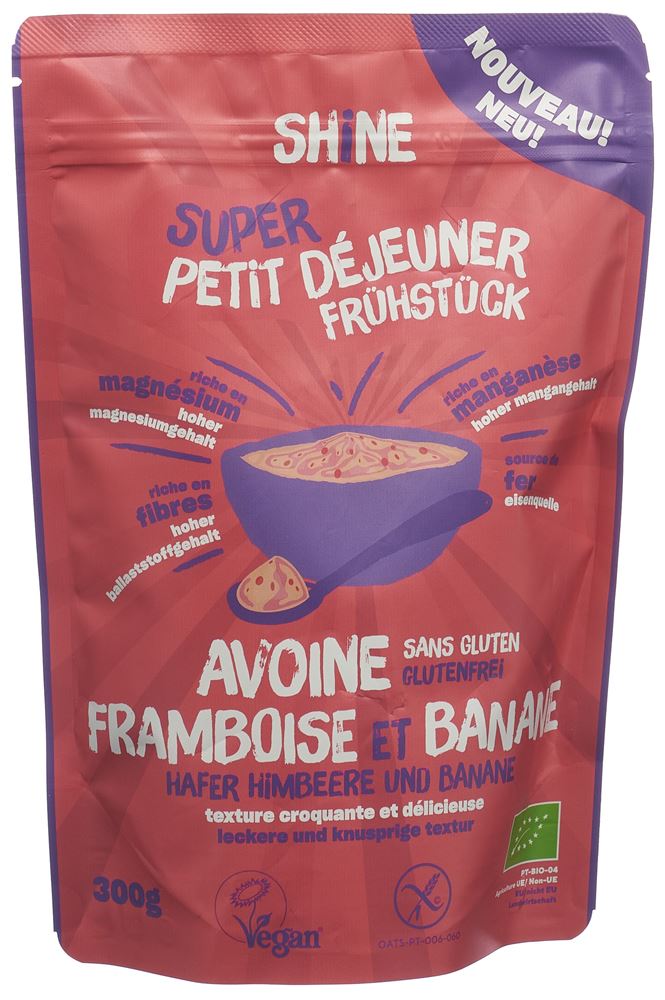 SHINE Hafer Frühstück Himbeere & Banane BIO Btl 300 g
