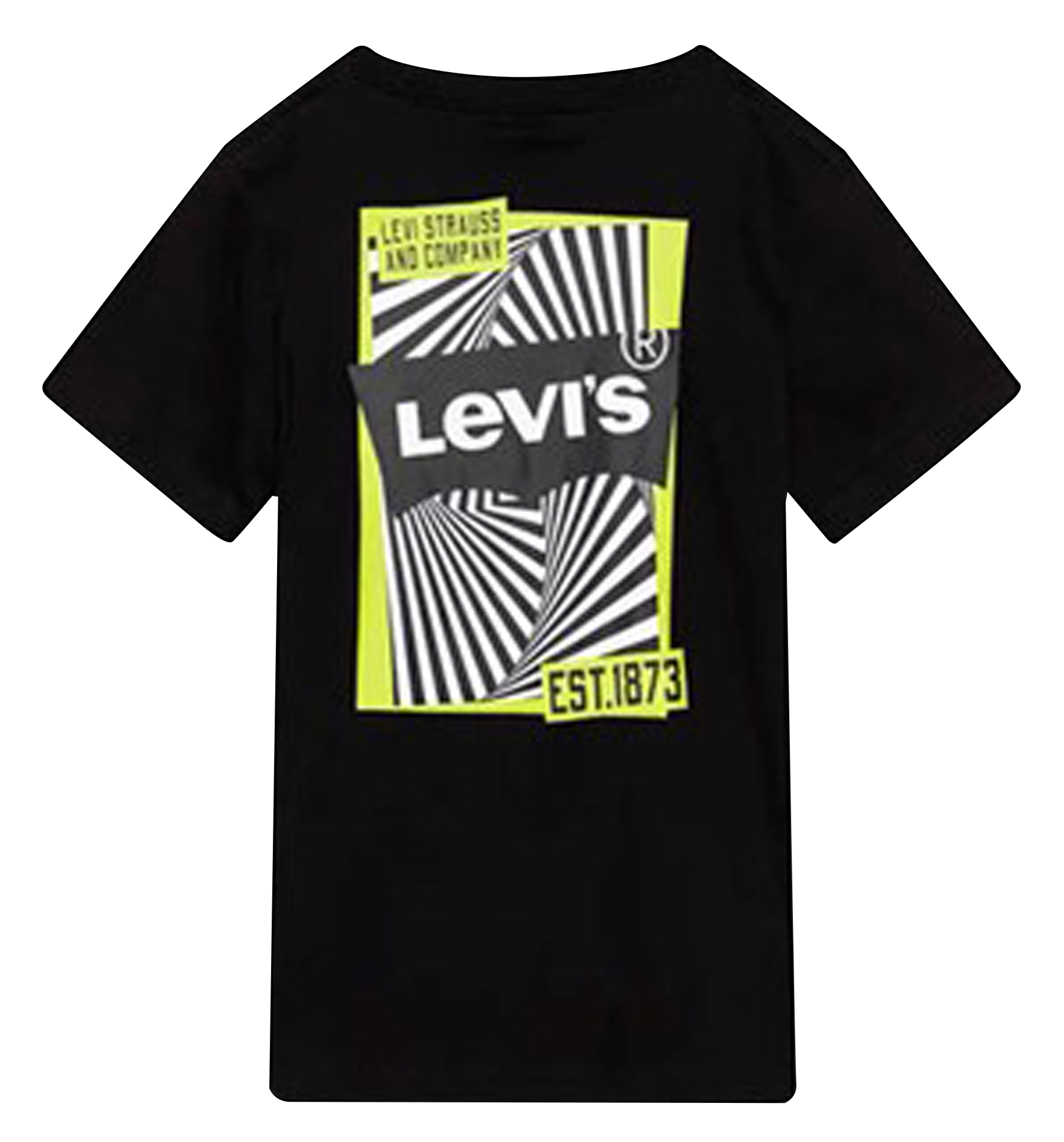 Tee-shirt droit col rond en coton | Noir