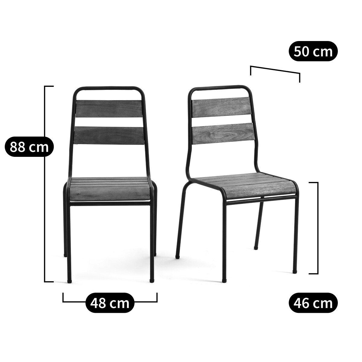 LA REDOUTE INTERIEURS<br>Conjunto de 2 cadeiras de jardim Juragley