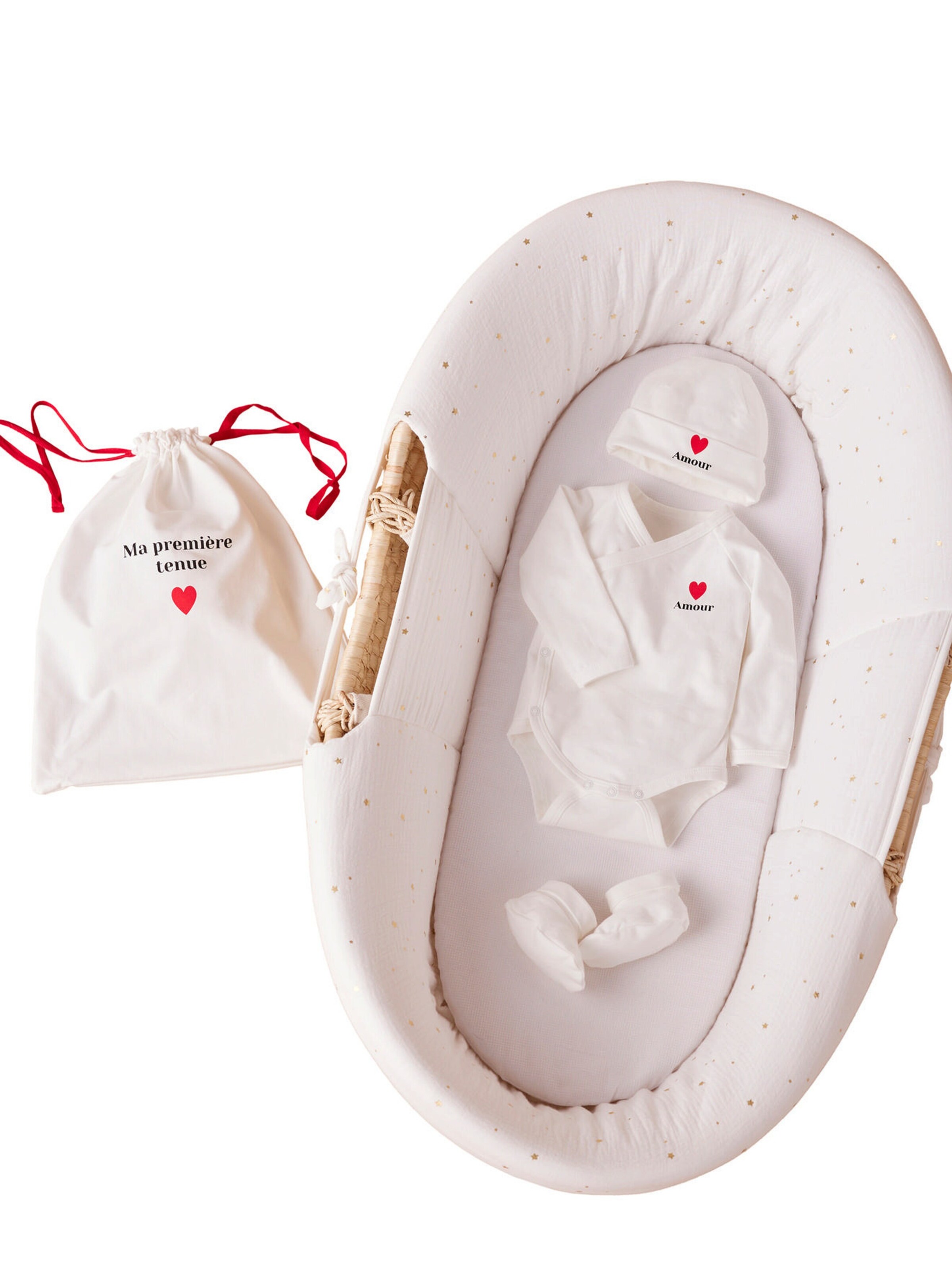 Envie de Fraise Geschenk-Set zur Geburt für Mama & Baby grau gestreift