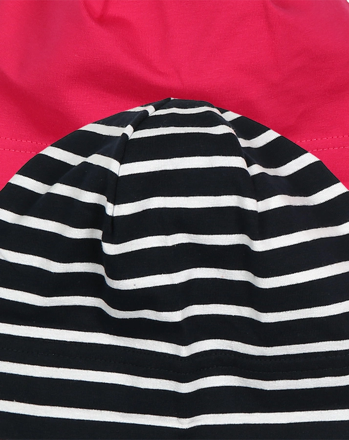 Jersey-Mütze BASIC 2er-Pack in pink/navy