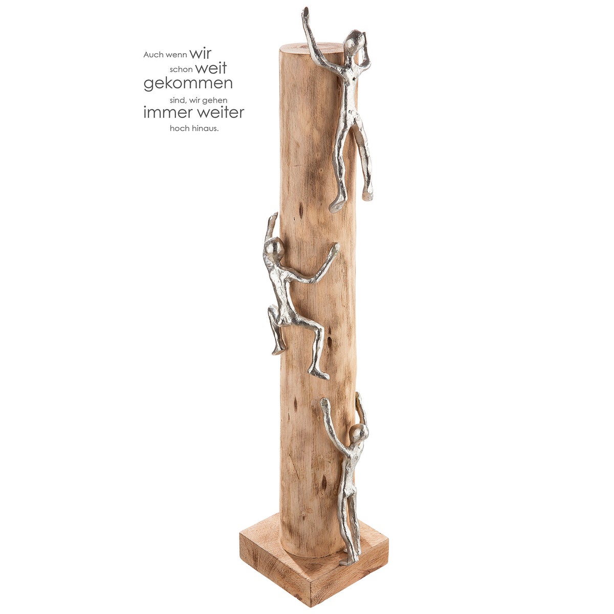 Sculptuur GILDE Decoratie Hoogte 55cm Breedte 12cm Natuurlijke kleur Aluminium, Mangohout