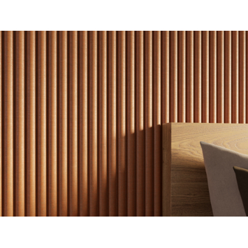 Lattenwand Decowall Acoustic Curve terra 260x30cm, 2 stuks (1.56m2)