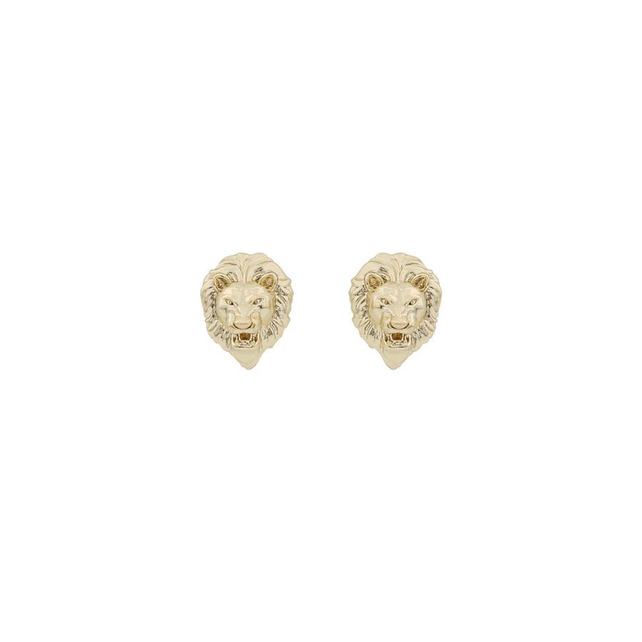 Snö Of Sweden Oz Lion Earrings Plain Gold 10mm