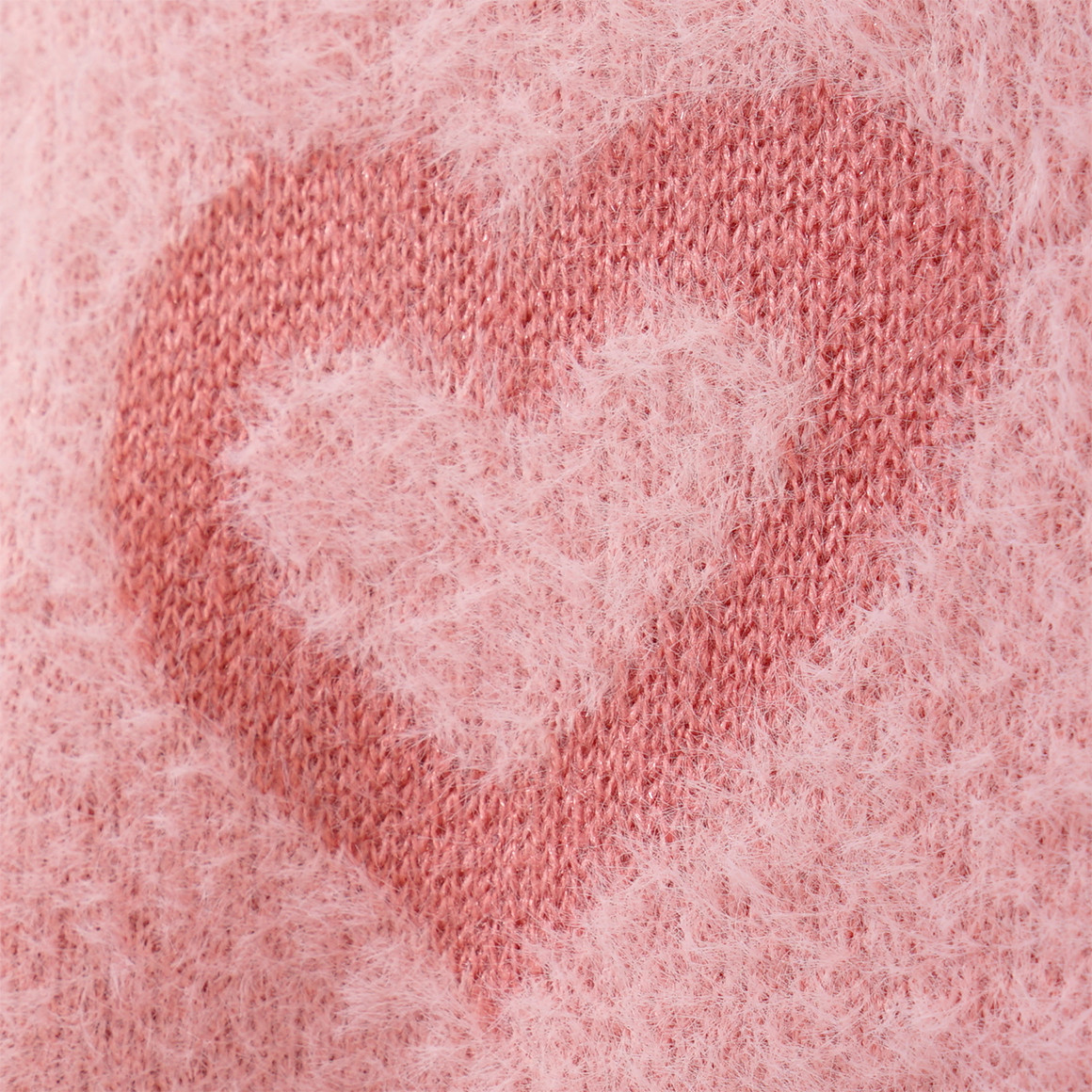 Yigga Mädchen Strickpullover mit Herz-Motiven rosa