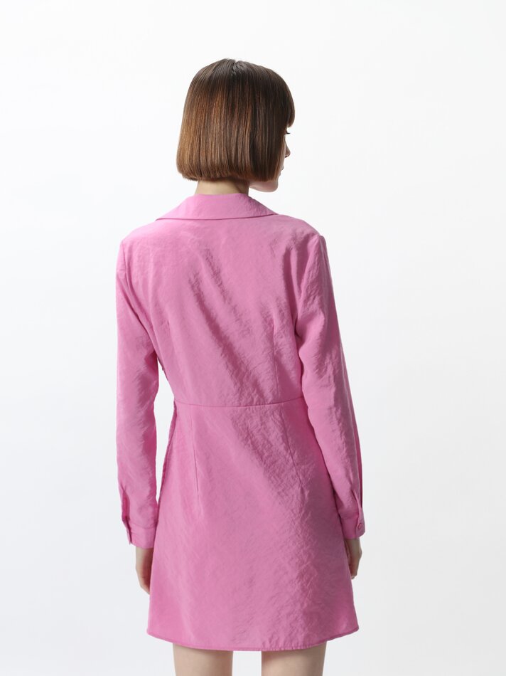 Vestido curto envelope - Rosa