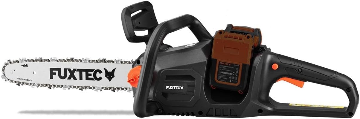 FUXTEC 40V Akku Kettensäge FX-E2KS – 14 Zoll Schwertlänge, 2x20Volt, 4,2 Kg leicht mit einer Kettengeschwindigkeit von 15 m/s