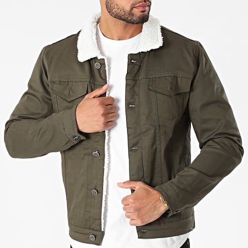 Veste Jean Col Mouton 7004 Vert Kaki