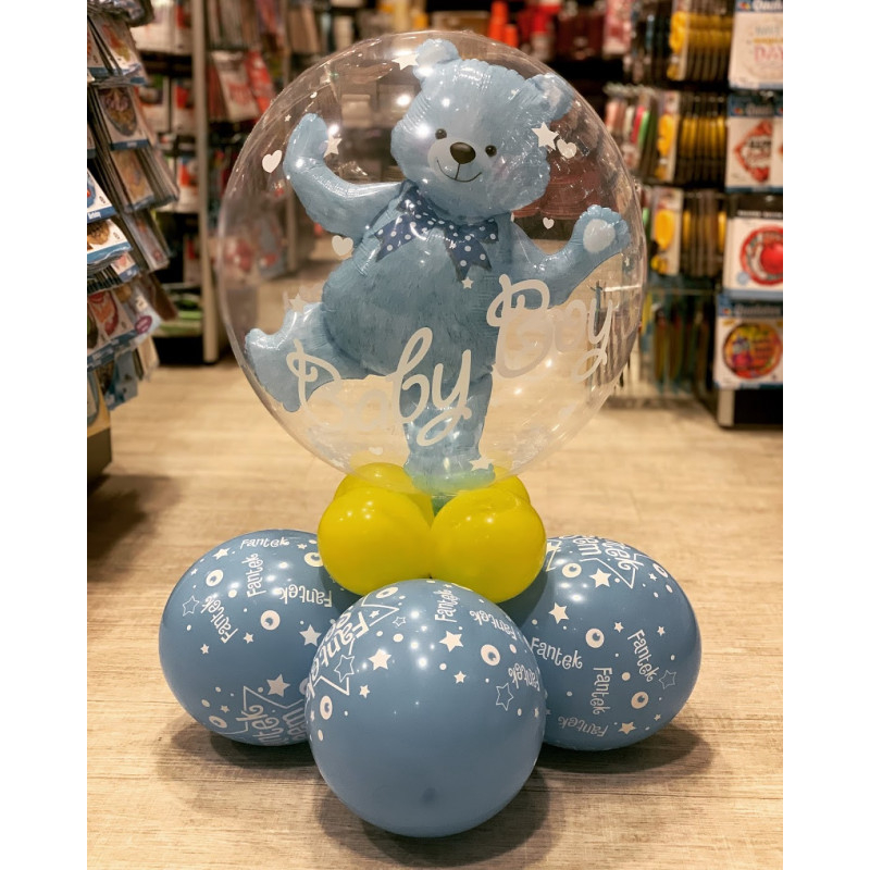 (Ø60cm) Party Ballon Baby Shower / Geburt Deko Folienballon Bär - Baby Boy