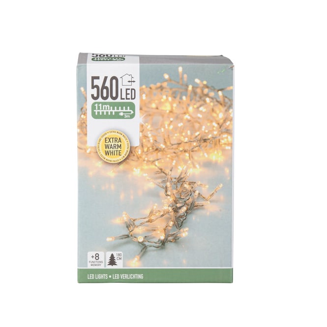 560er LED Cluster-Lichterkette - ca. 11 m - warmweiß