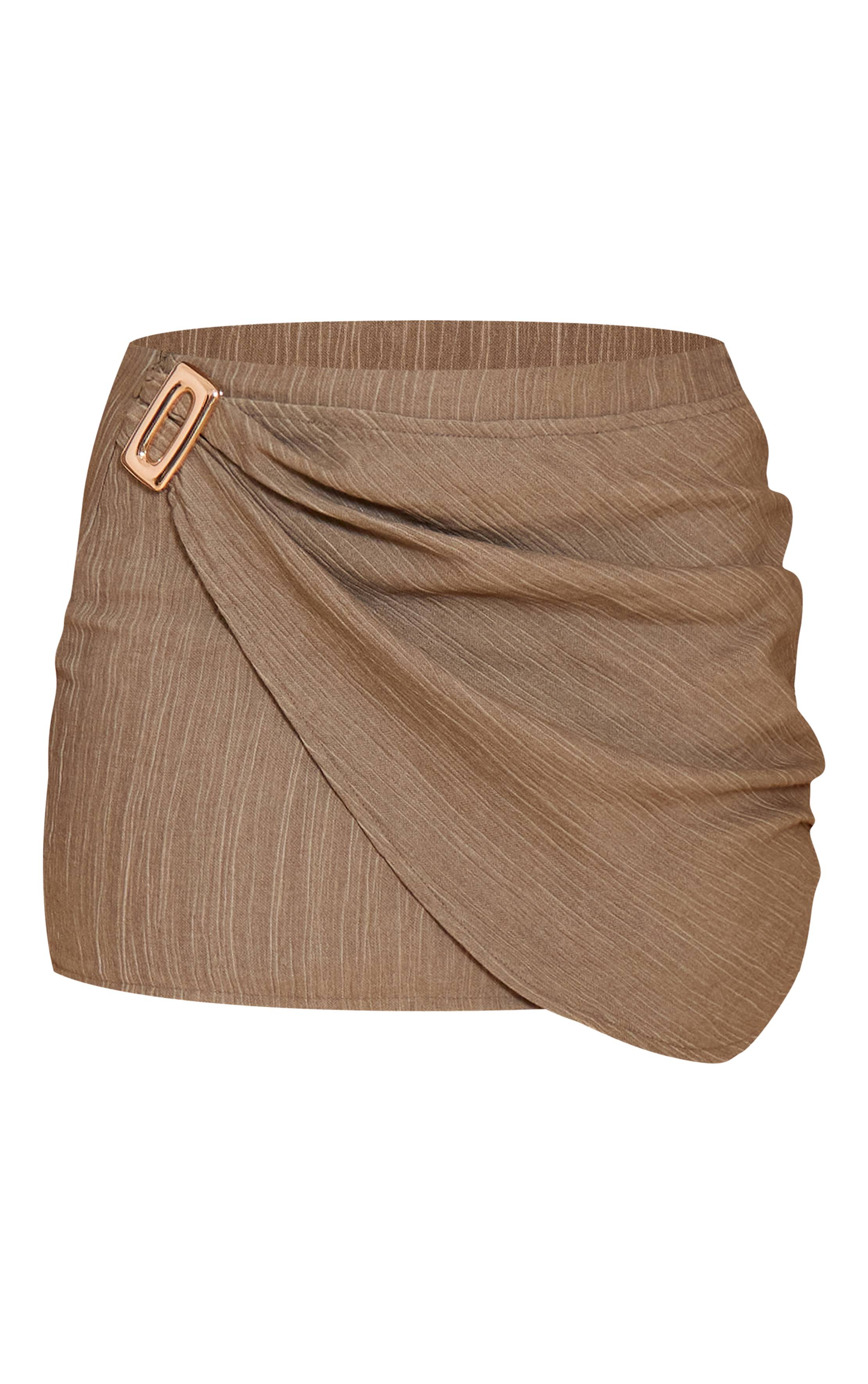 Champignon Ensemble Jupe Courte Texturée Taille Mi-haute
