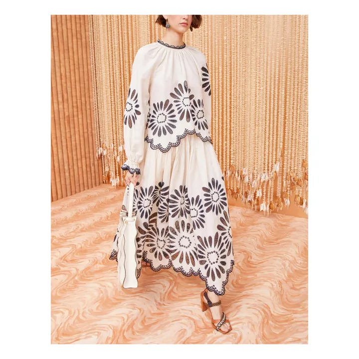 Ulla Johnson Jupe Annisa Lin et Coton | Blanc