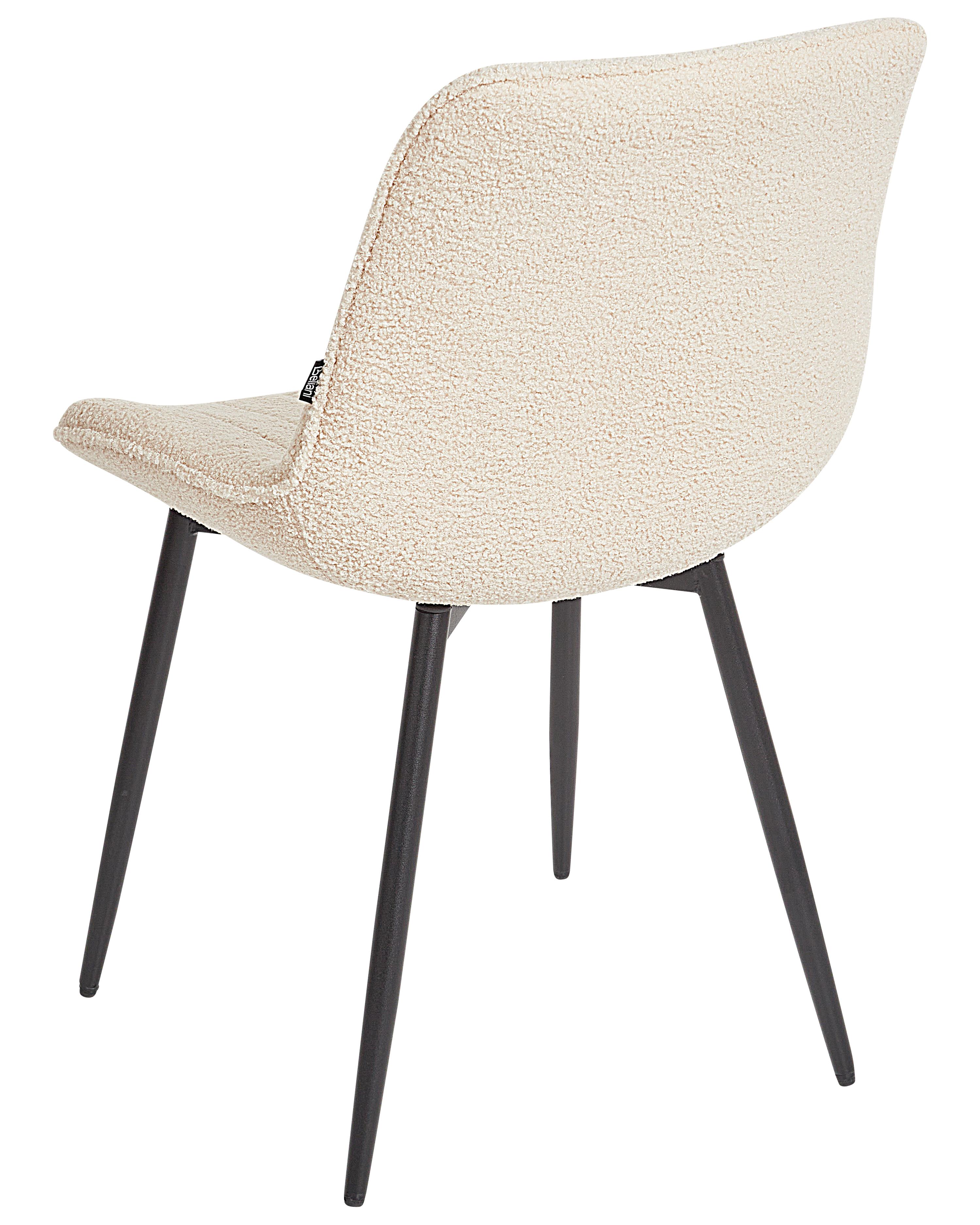 Set van 2 eetkamerstoelen DUBROVNIK Bouclé Lichtbeige